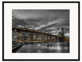 Gerahmter Kunstdruck Brooklyn Bridge und die Skyline von Lower Manhattan
