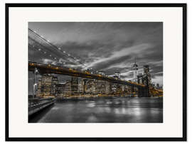 Gerahmter Kunstdruck Brooklyn Bridge und die Skyline von Lower Manhattan