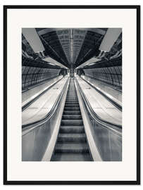 Gerahmter Kunstdruck Escalator at Subway Station, London