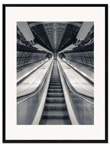 Framed art print Escalator at Subway Station, London