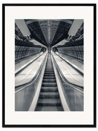 Stampa artistica con cornice Escalator at Subway Station, London