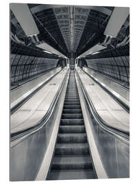 Tableau en plexi-alu Escalator at Subway Station, London