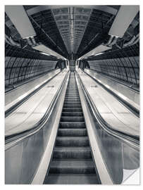 Vinilo para la pared Escalator at Subway Station, London