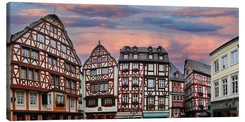 Canvas print Market Bernkastel Kues, Germany