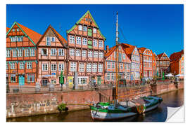 Selvklebende plakat Half-Timbered Houses in Hansehafen Stade, Germany II