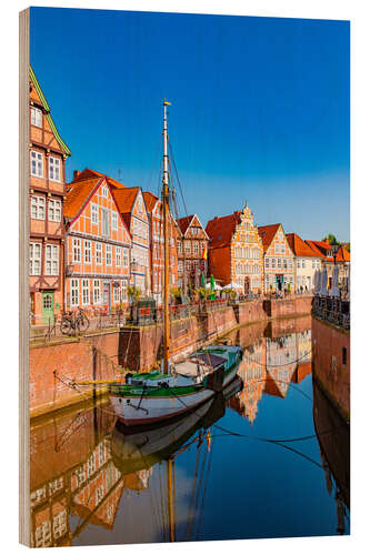 Wood print Half-Timbered Houses in Hansehafen Stade, Germany III