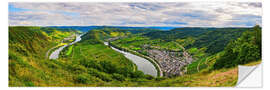 Selvklæbende plakat Moselle River Loop Near Bremm, Germany