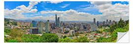 Selvklebende plakat View of Bogota from Montserrat Mountain, Colombia