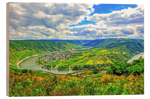 Wood print Moselle River Loop, Germany