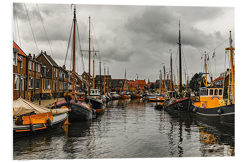 PVC-tavla Fishing Boats in the Historic Port of Spakenburg, The Netherlands I