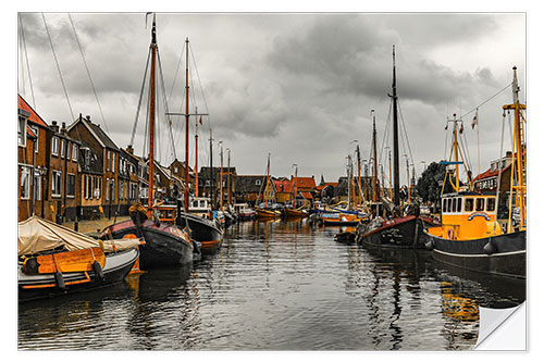 Autocolante decorativo Fishing Boats in the Historic Port of Spakenburg, The Netherlands I