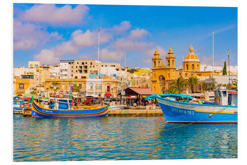 Hartschaumbild Fischerboote in Marsaxlokk, Malta