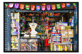 Gerahmter Kunstdruck Gemischtwarenladen in Bogota, Kolumbien