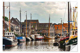 Sticker mural Fishing Boats in the Historic Harbor of Spakenburg, Netherlands II