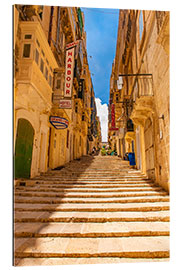 Gallery Print Treppe in der Altstadt von Valletta, Malta