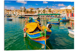 Galleriataulu Colorful Fishing Boats in Marsaxlokk, Malta