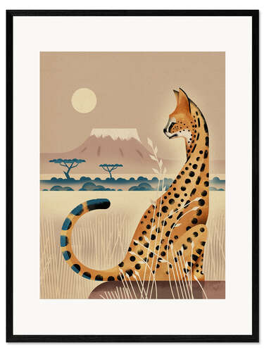 Ingelijste kunstdruk Serval
