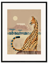 Ingelijste kunstdruk Serval