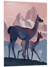 Foam board print Guanaco of the Andes