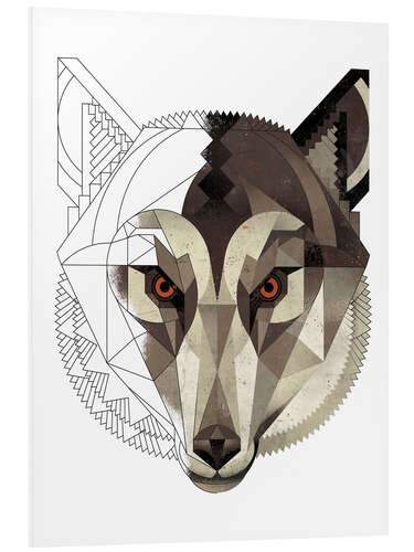 Print på skumplade Geometric Wolf