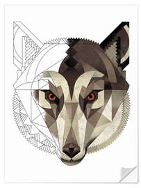 Selvklebende plakat Geometric Wolf