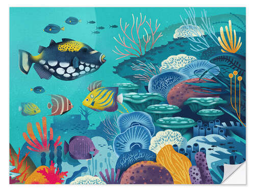 Muursticker Aquatic World of Corals