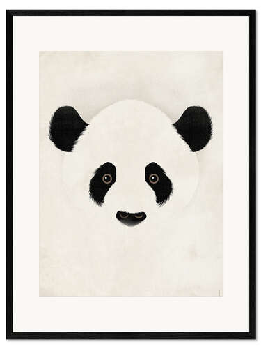 Inramat konsttryck Panda