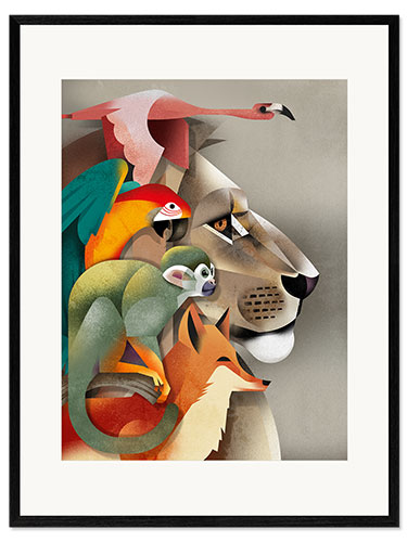 Plakat artystyczny premium w ramie Wonderful Wild Animals