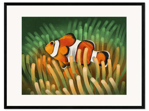 Ingelijste kunstdruk Clownfish