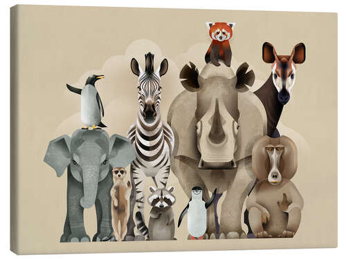 Canvas print Hello Animals