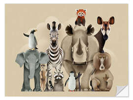 Wandsticker Hello Animals