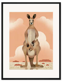 Gerahmter Kunstdruck Känguru