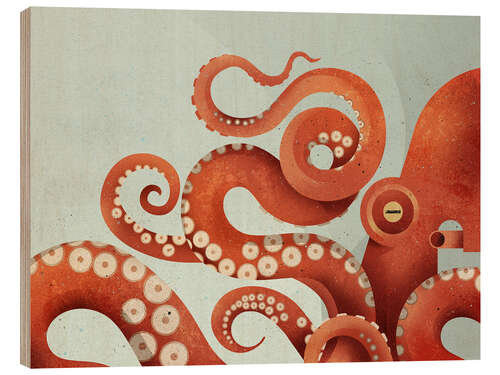 Hout print Octopus