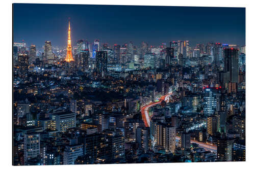 Tableau en aluminium Tokyo Cityscape at Night