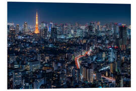 Foam board print Tokyo Cityscape at Night