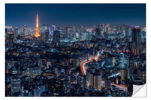 Naklejka na ścianę Tokyo Cityscape at Night