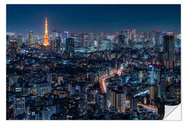 Naklejka na ścianę Tokyo Cityscape at Night