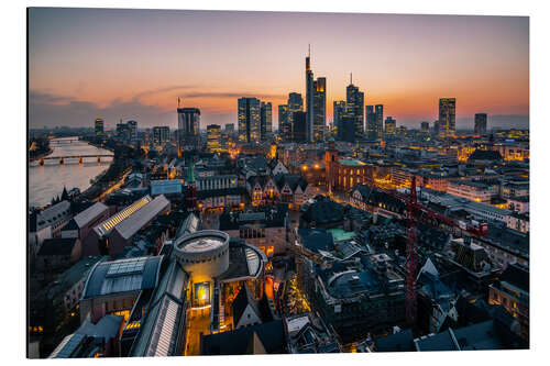 Aluminium print View Over the Römer and the Skyline in Frankfurt am Main