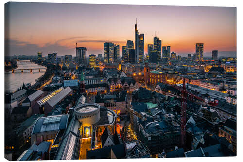 Obraz na płótnie View Over the Römer and the Skyline in Frankfurt am Main