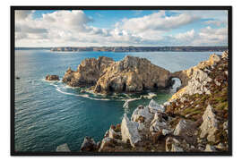 Gerahmter Kunstdruck Felsküste beim Pointe de Dinan, Bretagne