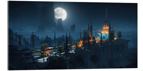 Tableau en plexi-alu Abbey of the Skies by Night