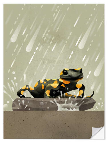 Selvklæbende plakat Fire Salamander