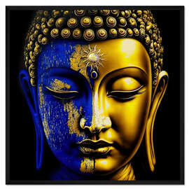 Gerahmter Kunstdruck Buddha-Gesicht