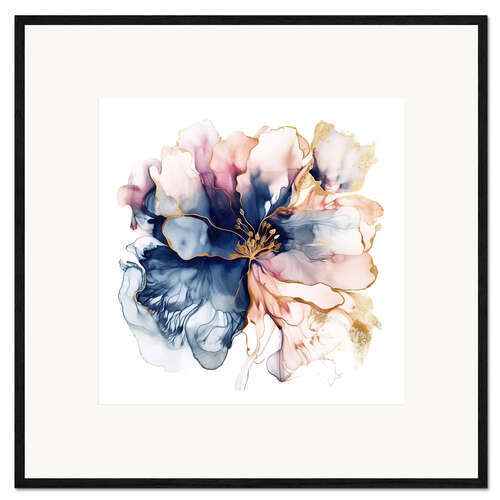 Framed art print Pastel And Gold Flower