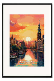 Gerahmter Kunstdruck Reiseplakat Amsterdam