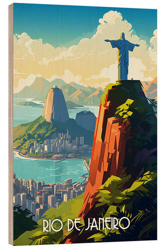 Wood print Rio de Janeiro Travel Art I