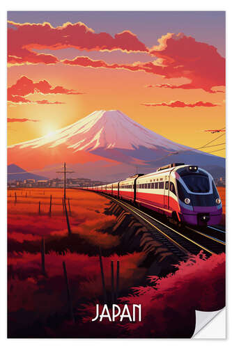 Självhäftande poster Japan Travel Art