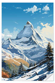 Vinilo para la pared Snowy Alps Travel Art