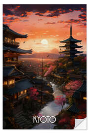 Selvklebende plakat Kyoto Travel Art II