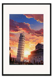 Gerahmter Kunstdruck Reiseplakat Pisa